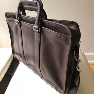 COACH leather brown briefcase